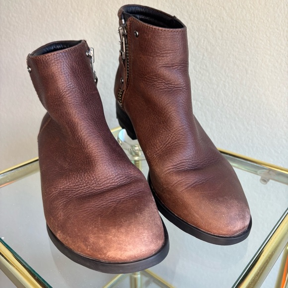 Sorel Danica Flat Ankle Boots Women’s 9.5 Brown Waterproof Leather, Tobacco - Picture 2 of 15